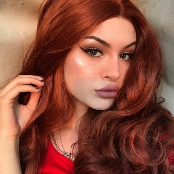 💫 22” COPPER RED BODY WAVY LACE FRONT WIG *NEW*